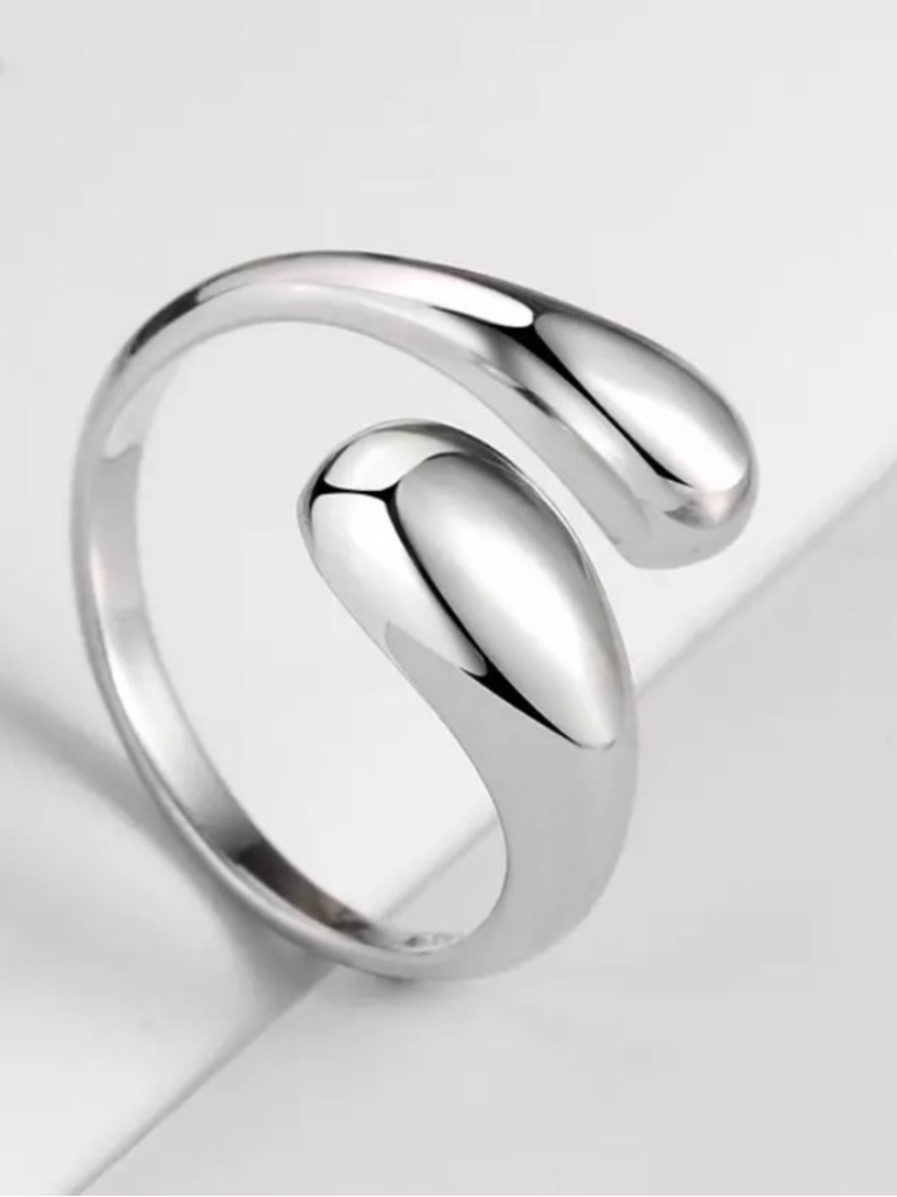 NEW Silver Water Drop Adjustable Ring